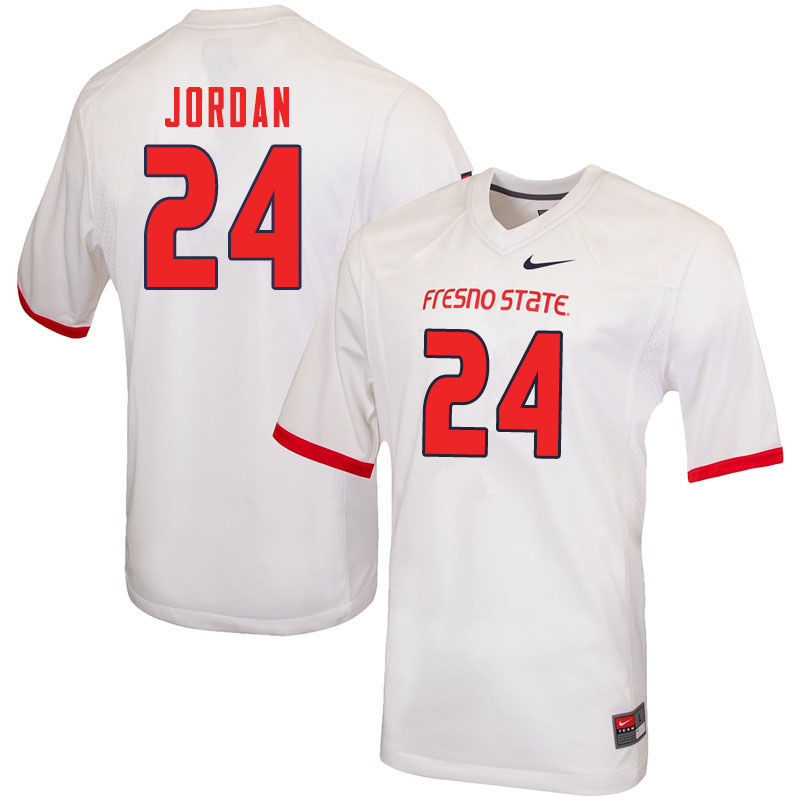 Men #24 Randy Jordan Fresno State Bulldogs College Football Jerseys Sale-White